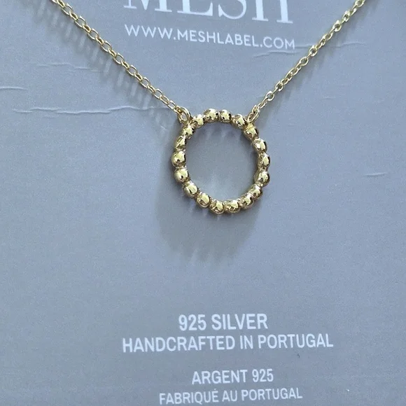 MESH Stationary Open Circle⭕️ Necklace - Picture 6 of 16